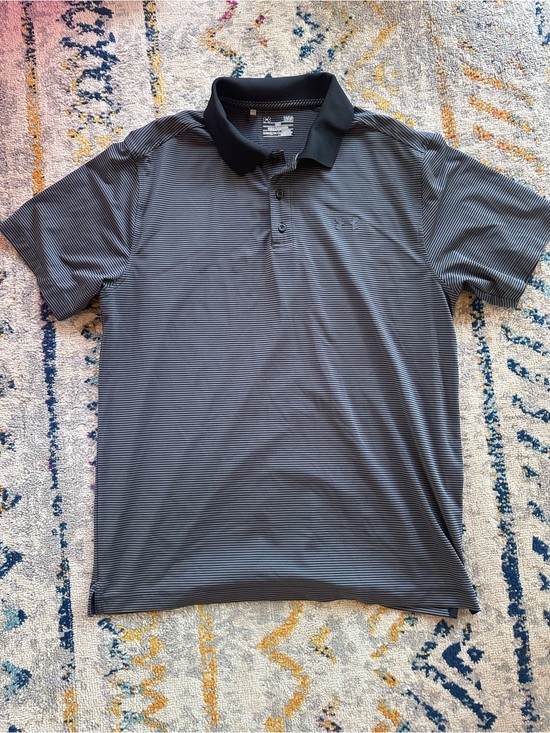 Under Armour Other - Men's Under Armour Black Micro-Stripe Polo Shirt